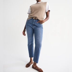 Abercrombie & Fitch Ultra High Rise Ankle Straight Blue Jeans Size 27 Denim